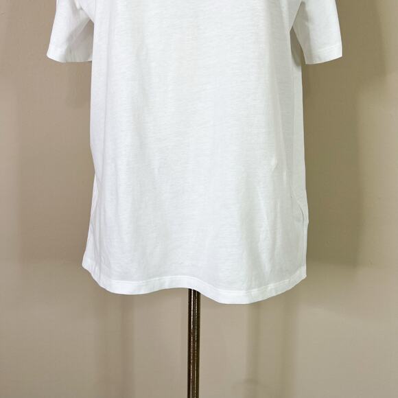 Valentino | Gradient Sequin Logo Silver Gold White Cotton Designer Tee T-Shirt S - Picture 5 of 10